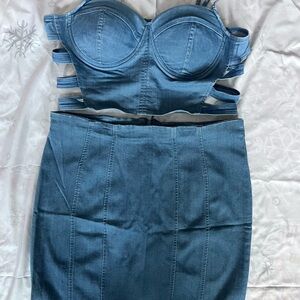 Haute Monde Blue Denim Mini Dress